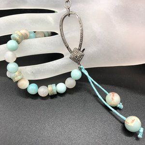 Bracelet - Diamond Lobster Clasp, Ice Blue Druzy